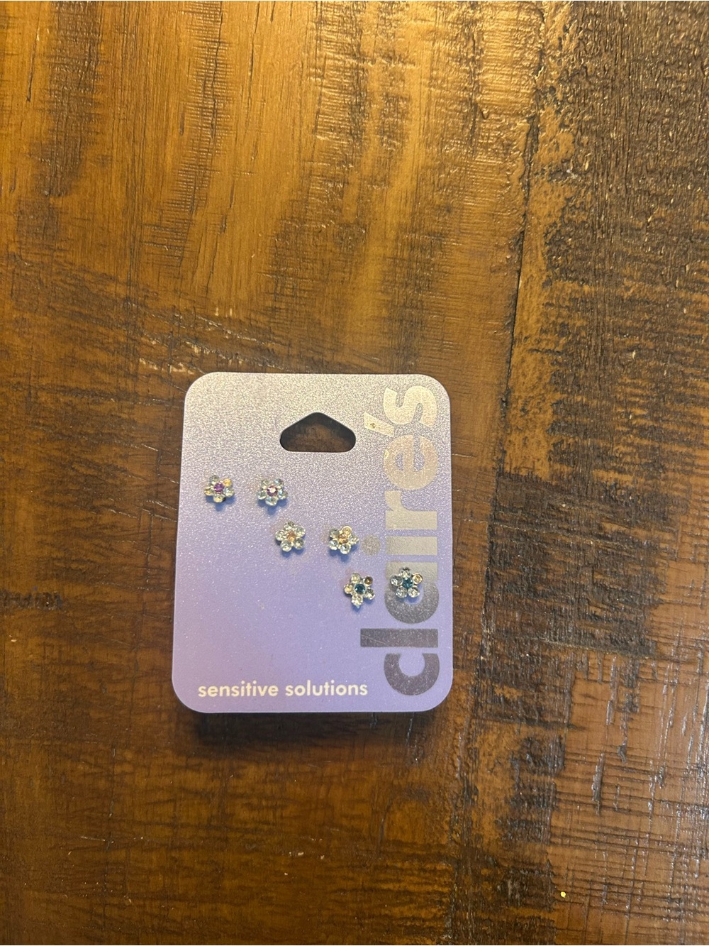 Claire's Sensitive Solutions Sparkling Flower Earring Set - Silver